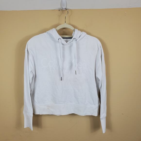 4/$25 Calvin Klein Performance White Crop Hoodie S - Picture 1 of 12